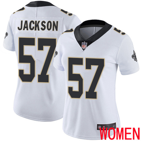 New Orleans Saints Limited White Women Rickey Jackson Road Jersey NFL Football 57 Vapor Untouchable Jersey